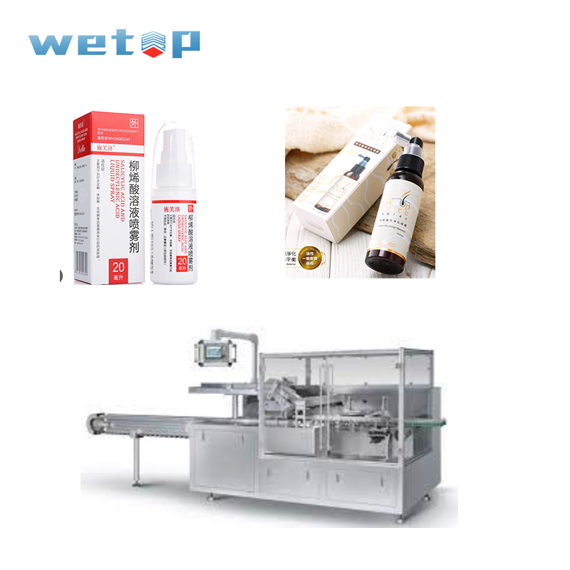 Automatic Cartoning Machine with Leaflet for Aerosols Spray Bottles Carton Packing Processing